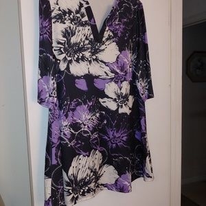 Black/White/Purple Tunic NWOT